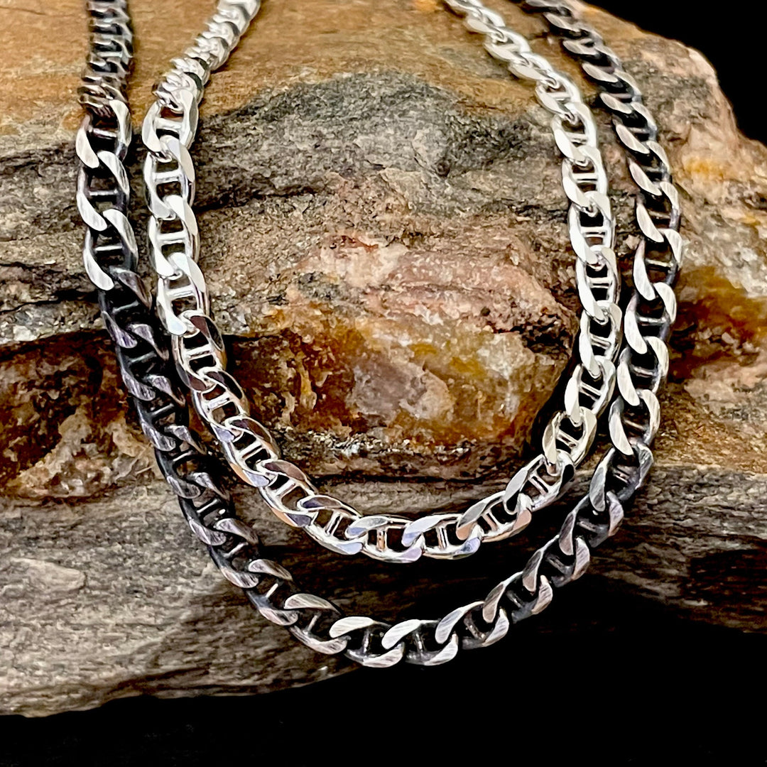 mens silver marina chain 4mm
