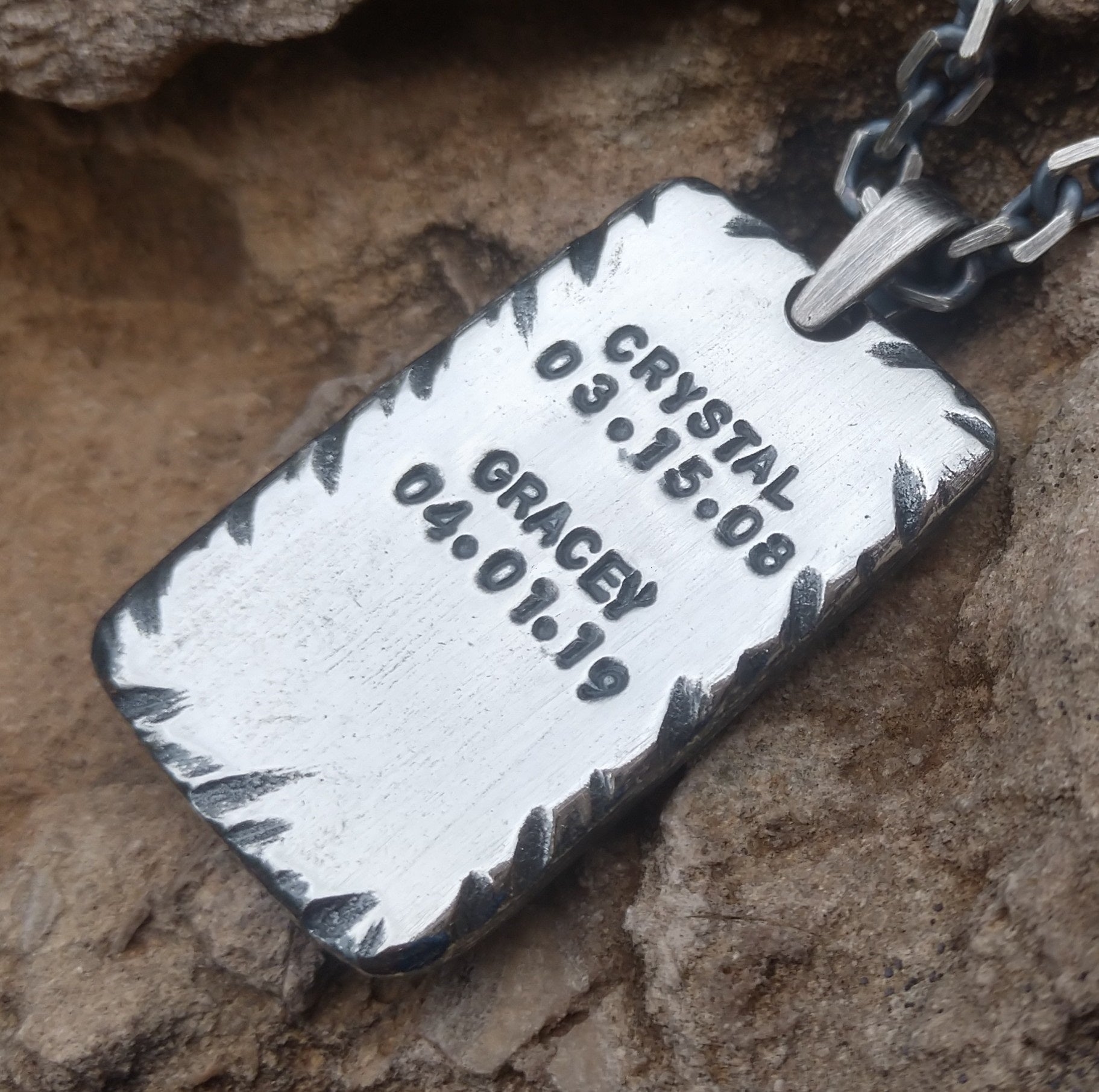 Rustic Silver Cross Necklace | Personalized Necklace | Mens Pendant - Ella Joli