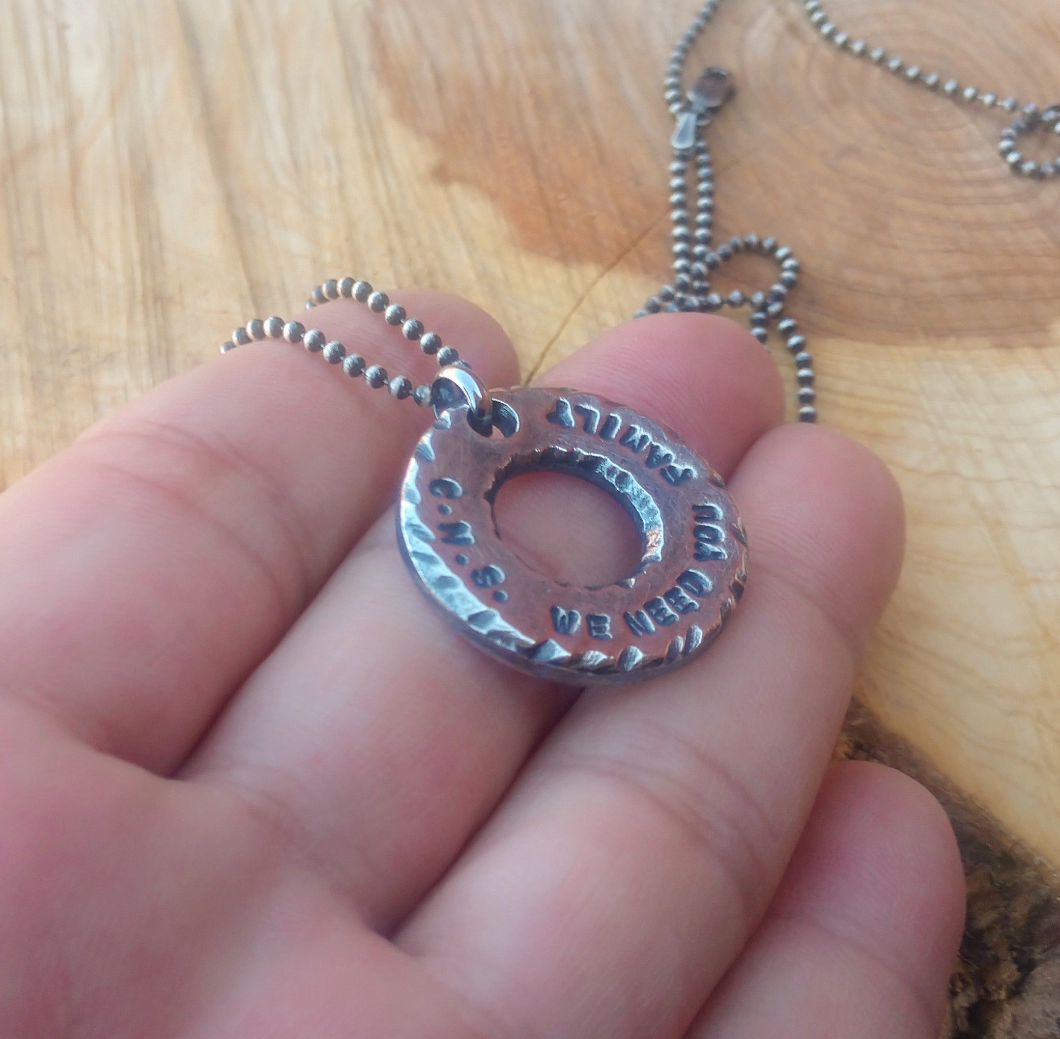 Personalized Circle Necklace | Mens Eternity Necklace | Washer Pendant - Ella Joli