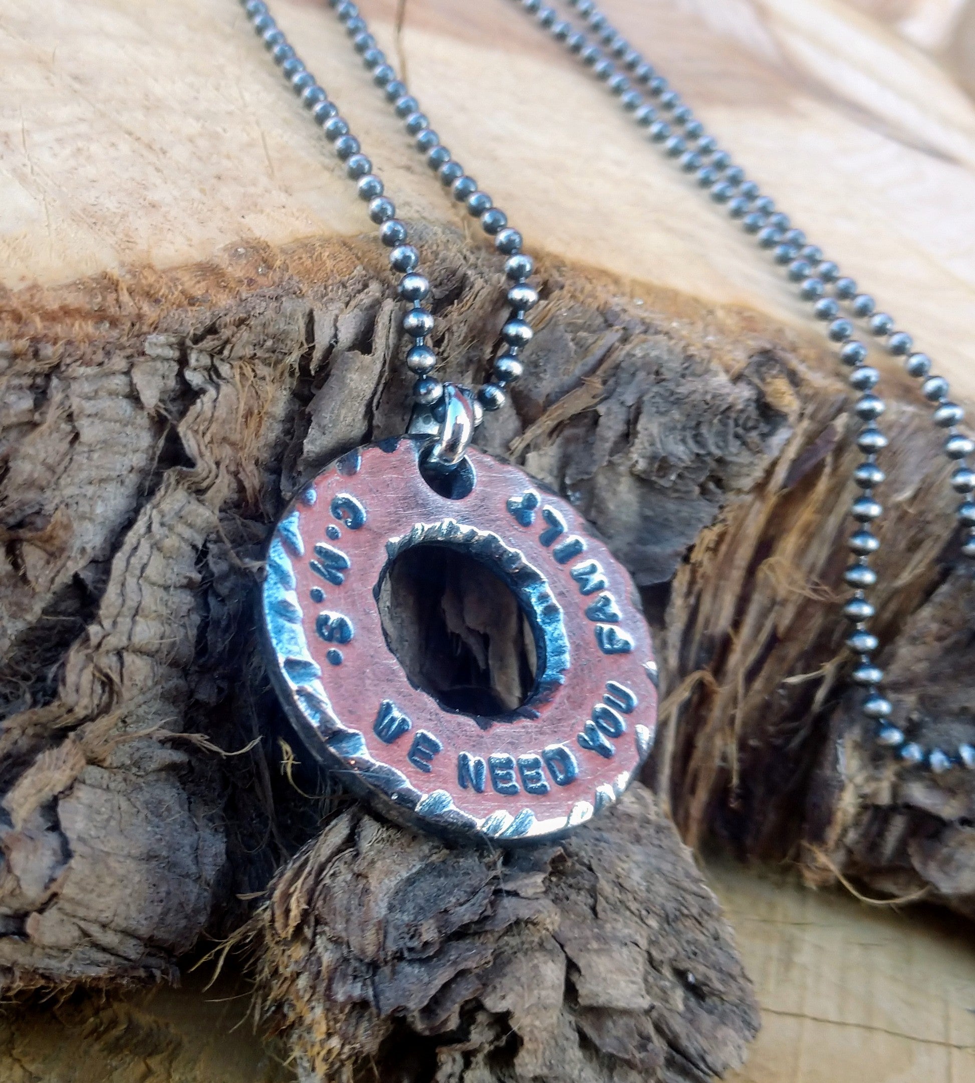 Personalized Circle Necklace | Mens Eternity Necklace | Washer Pendant - Ella Joli