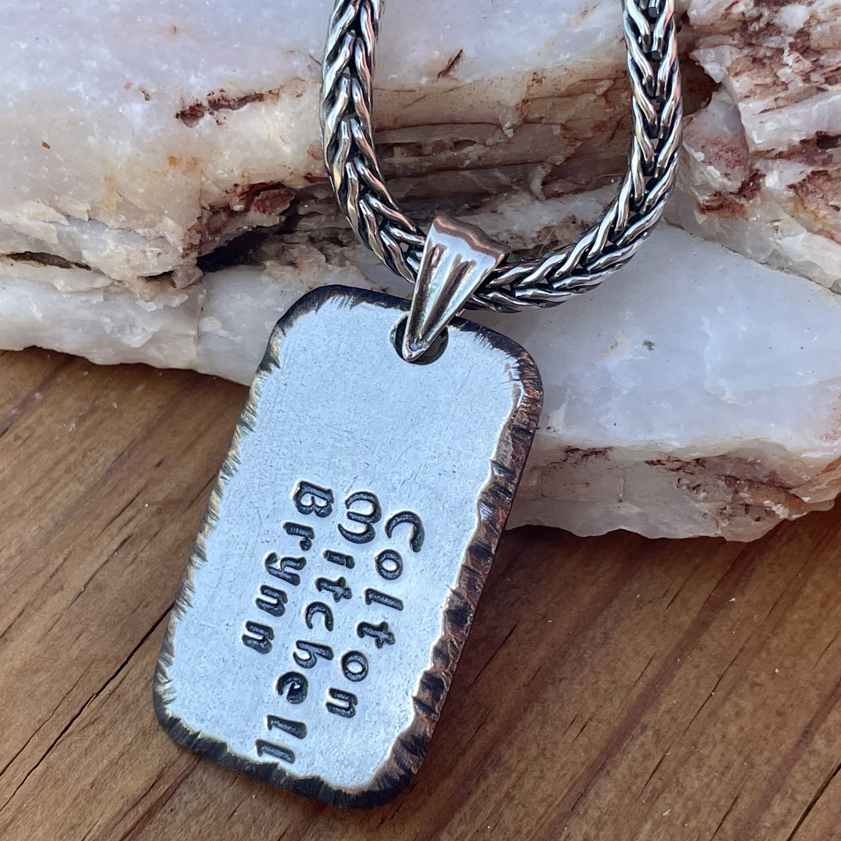 Mens custom pendant necklace heavy thick solid sterling silver