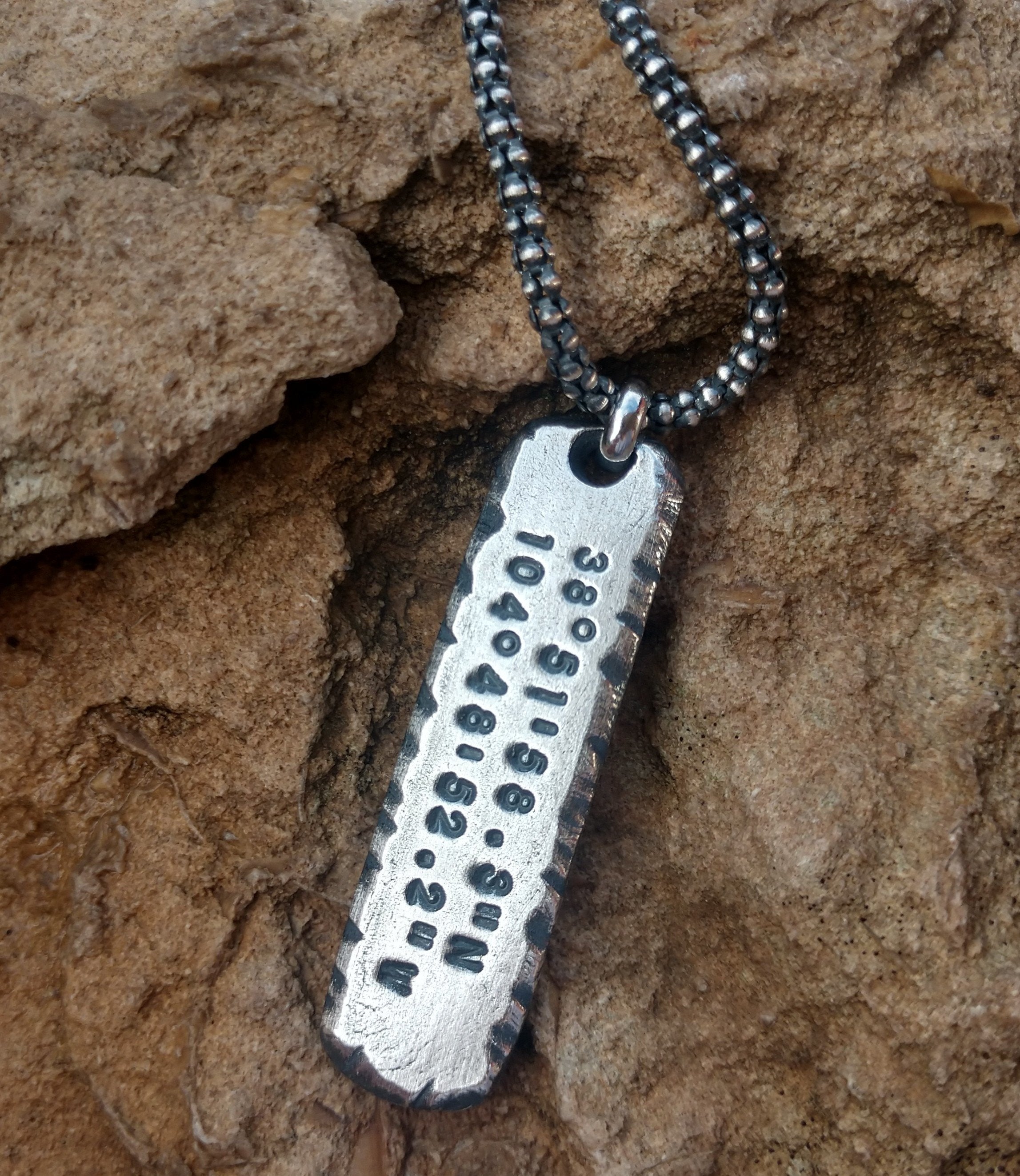 Mens Personalized Bar Necklace | Sterling Silver Bar Necklace | Custom - Ella Joli