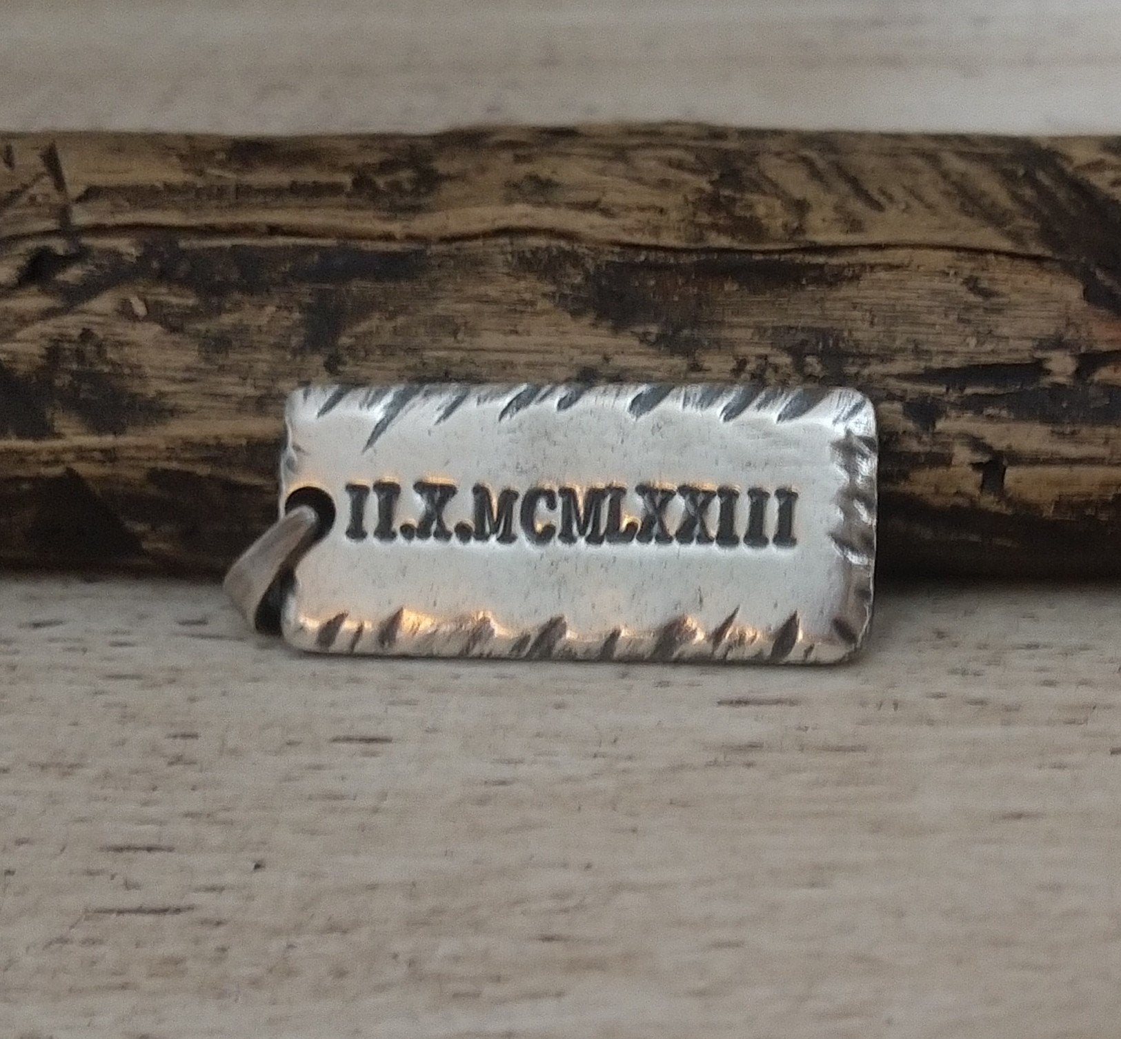 Mens Personalized Rectangle Pendant | Sterling Silver | Name Necklace - Ella Joli