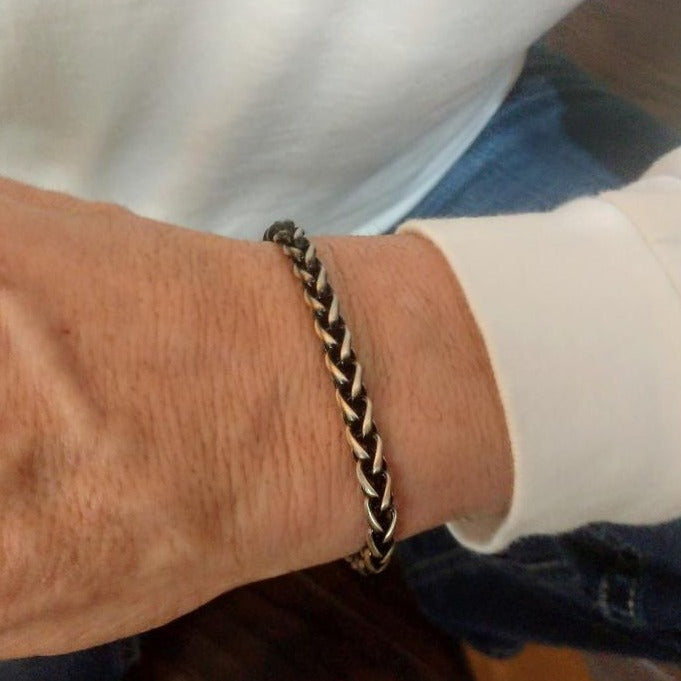 Men's Bracelet | Sterling Silver 6mm Heavy Wheat Chain Bracelet