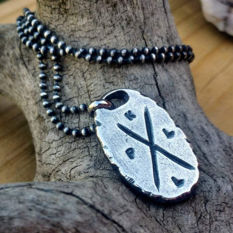 Mens Initial Necklace | Custom Silver Pendant | Personalized Jewelry - Ella Joli 