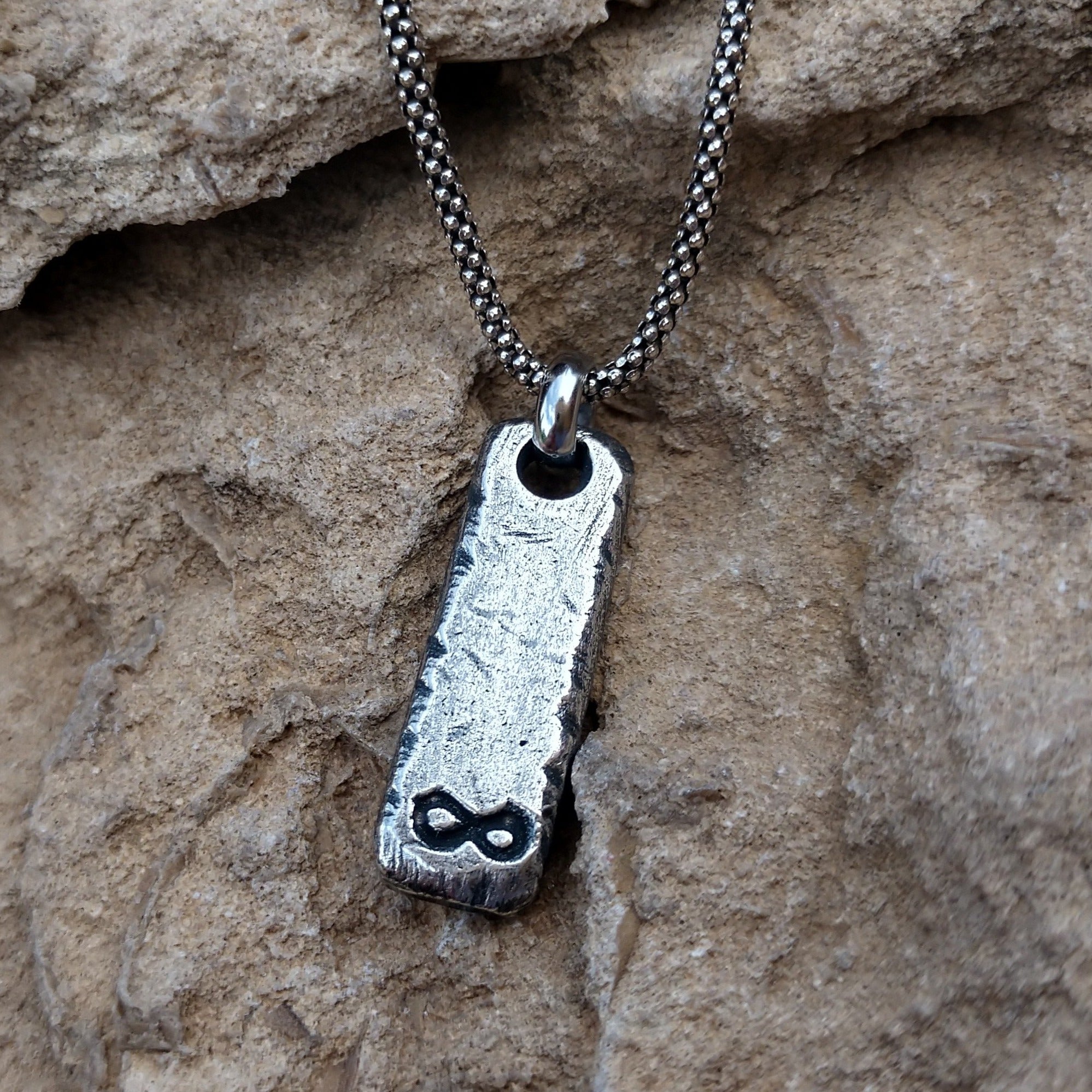 Men's Initial Necklace | Sterling Silver Initial Tag Necklace - Ella Joli