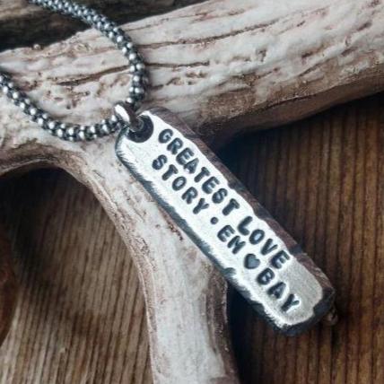 Mens Personalized Bar Necklace | Sterling Silver Bar Necklace | Custom - Ella Joli