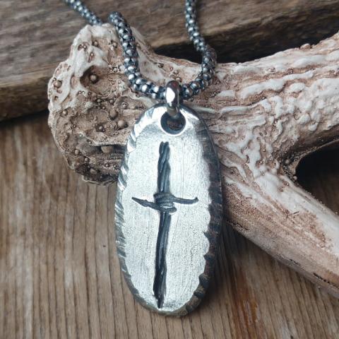 Silver Pendant Rustic Mens Jewelry Mens Necklace Rustic Compass In