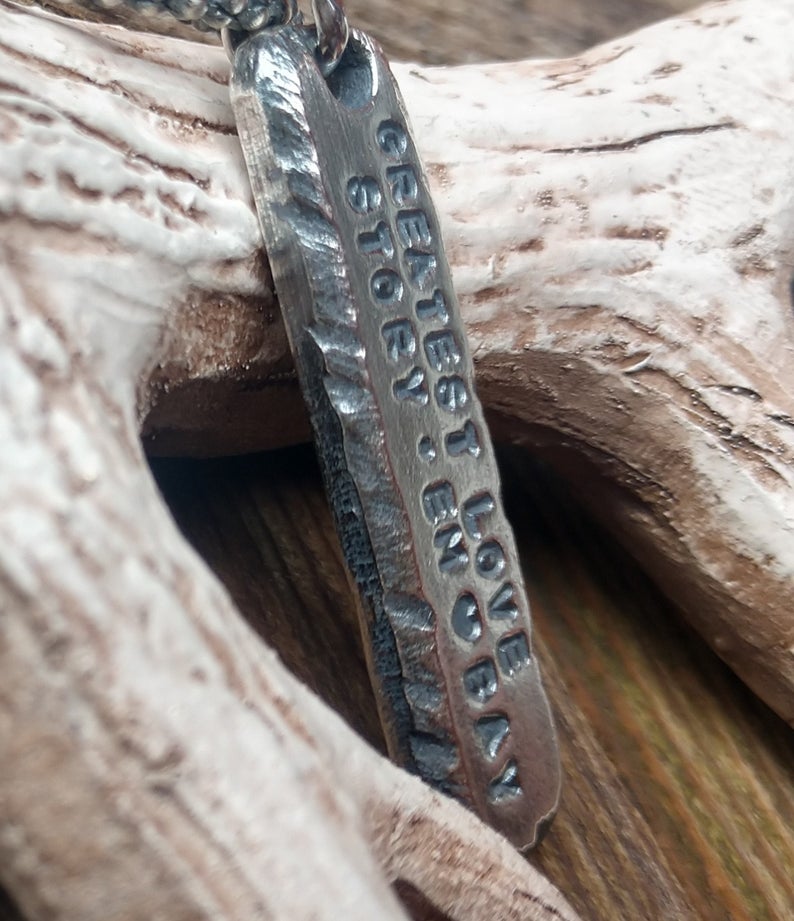 Mens Personalized Bar Necklace | Sterling Silver Bar Necklace | Custom - Ella Joli