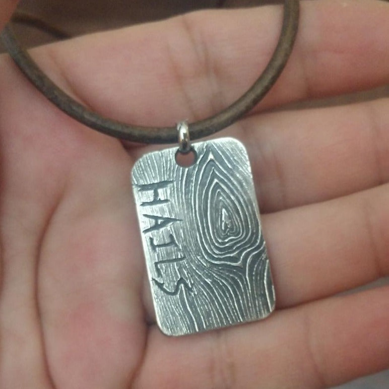 mens tree bark necklace