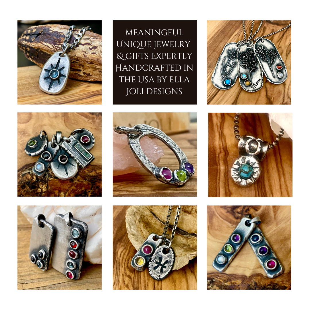 Examples of custom birthstone jewelry designed by ella joli for men and women