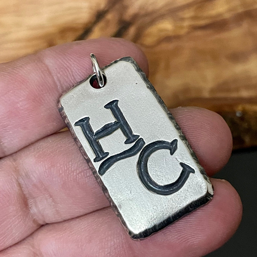 western brand pendant custom sterling silver engraved