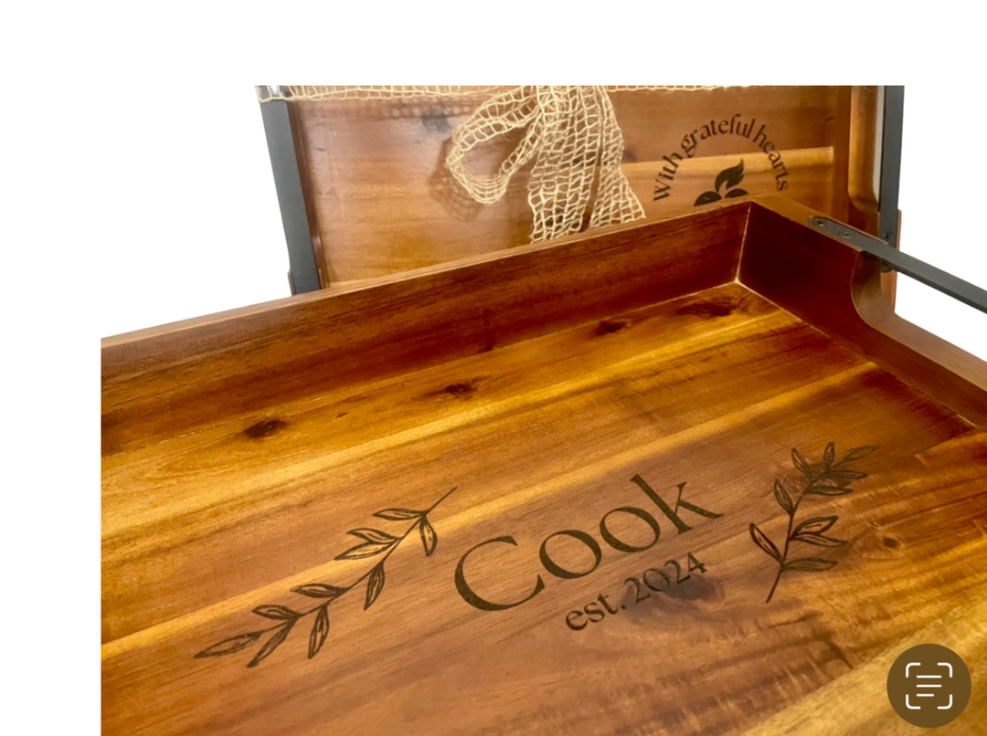 Custom Engraved Wood Tray | Decorative Serving & Ottoman Tray