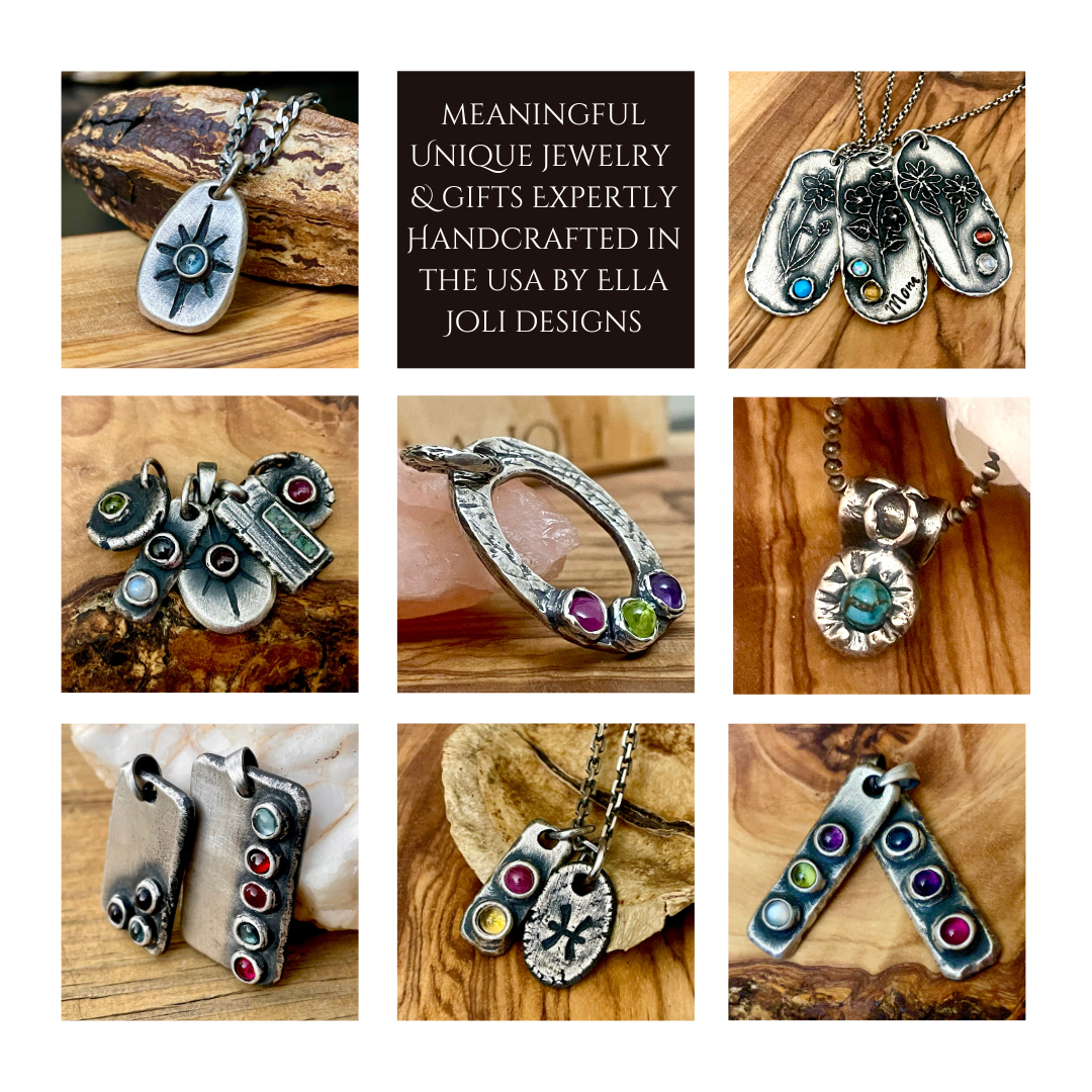 Examples of custom birthstone jewelry designed by ella joli for men and women. 