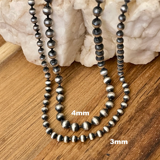 Oxidized SIlver Bead Chain, Sterling Silver Ball Chain