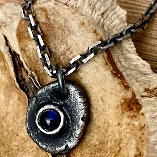 Lab Created Blue Sapphire Necklace
