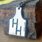 Custom Silver Ranch Brand Ear Tag Pendant or Keychain | Cow Ear Tag Jewelry