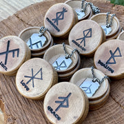 Viking Runes Necklaces in heavy sterling silver hand forged