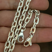 Mens heavy sterling silver cable chain necklace