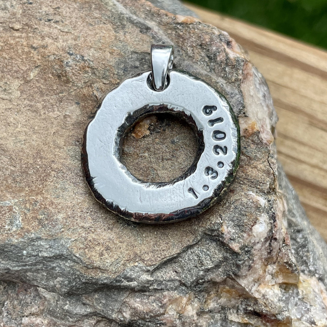 Personalized Circle Necklace | Mens Eternity Necklace | Washer Pendant