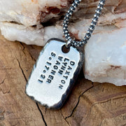 Mens Personalized Silver Pendant for Necklace, Custom Tag & Bar Pendants