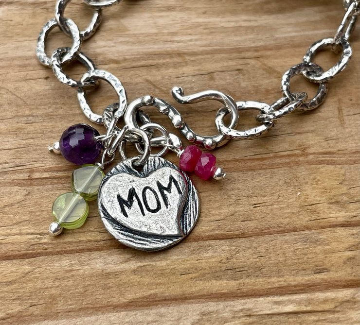 Custom Mothers Bracelet & Birthstones | Personalized Artisan Bracelet