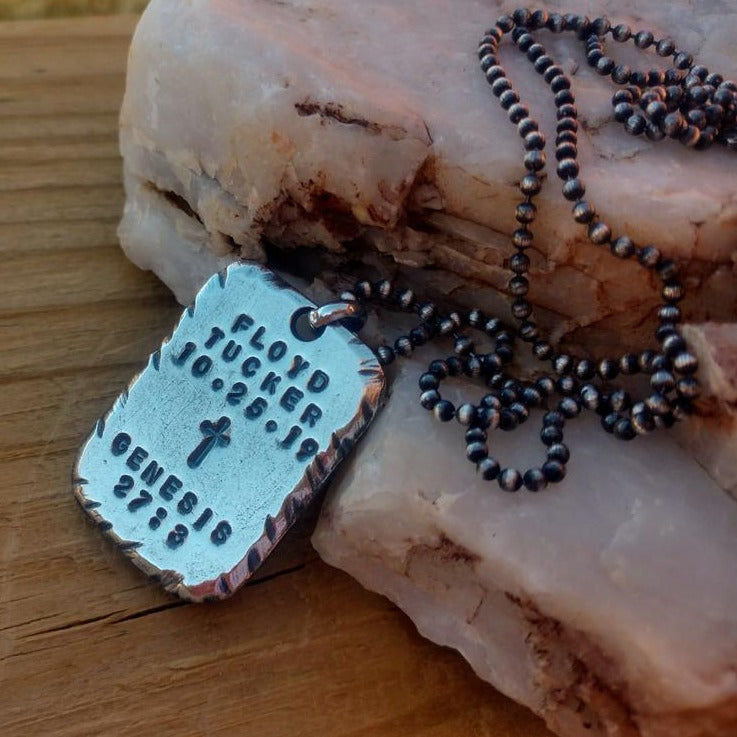 Mens Personalized Pendant | Custom Necklace Pendants | Dog Tags & Bars - Ella Joli 