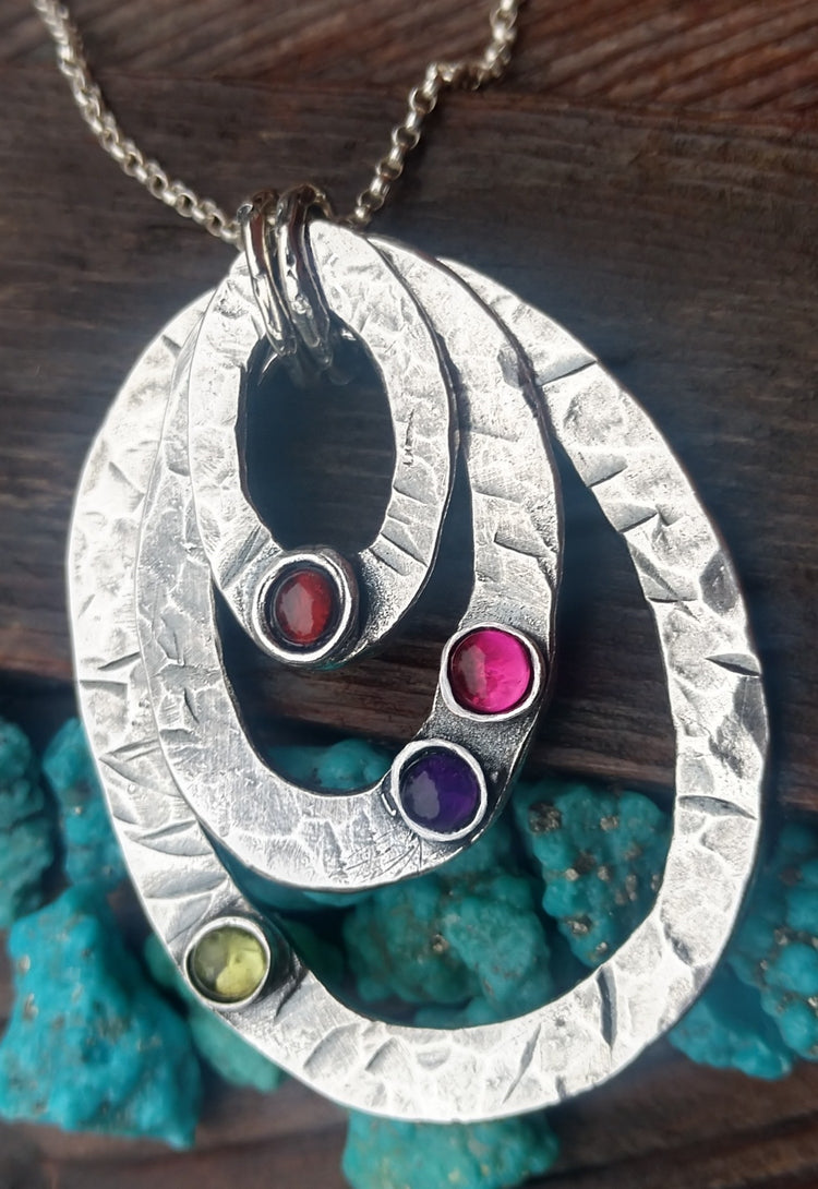 Birthstone Necklace | Layering Oval Eternity Necklace | Mother Jewelry - Ella Joli 