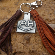 Custom Silver Ranch Brand Ear Tag Pendant or Keychain | Cow Ear Tag Jewelry