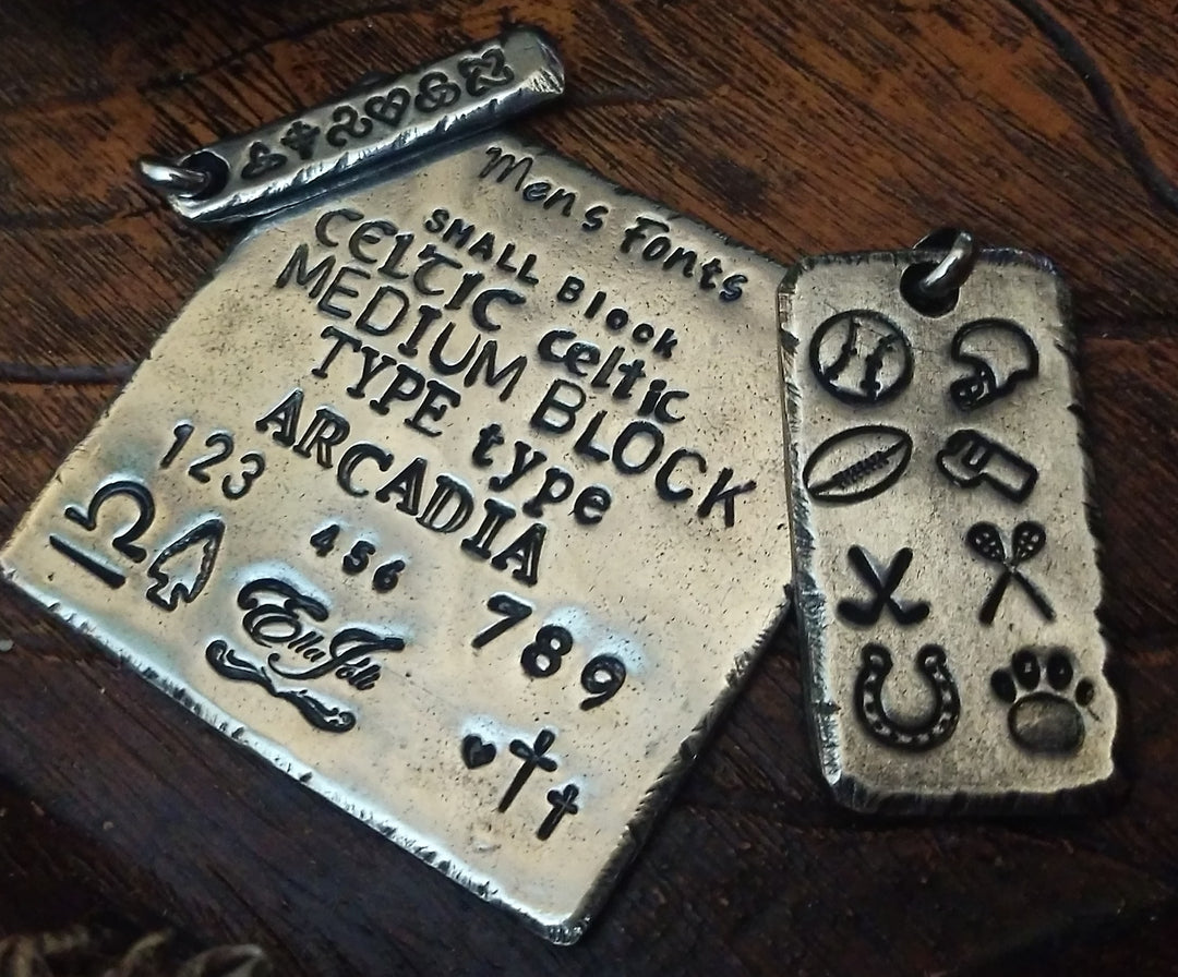 font and symbol examples for engraving our custom jewelry