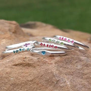 Girls Personalized Name Ring | Sterling Silver Stacking Rings | Colors - Ella Joli 
