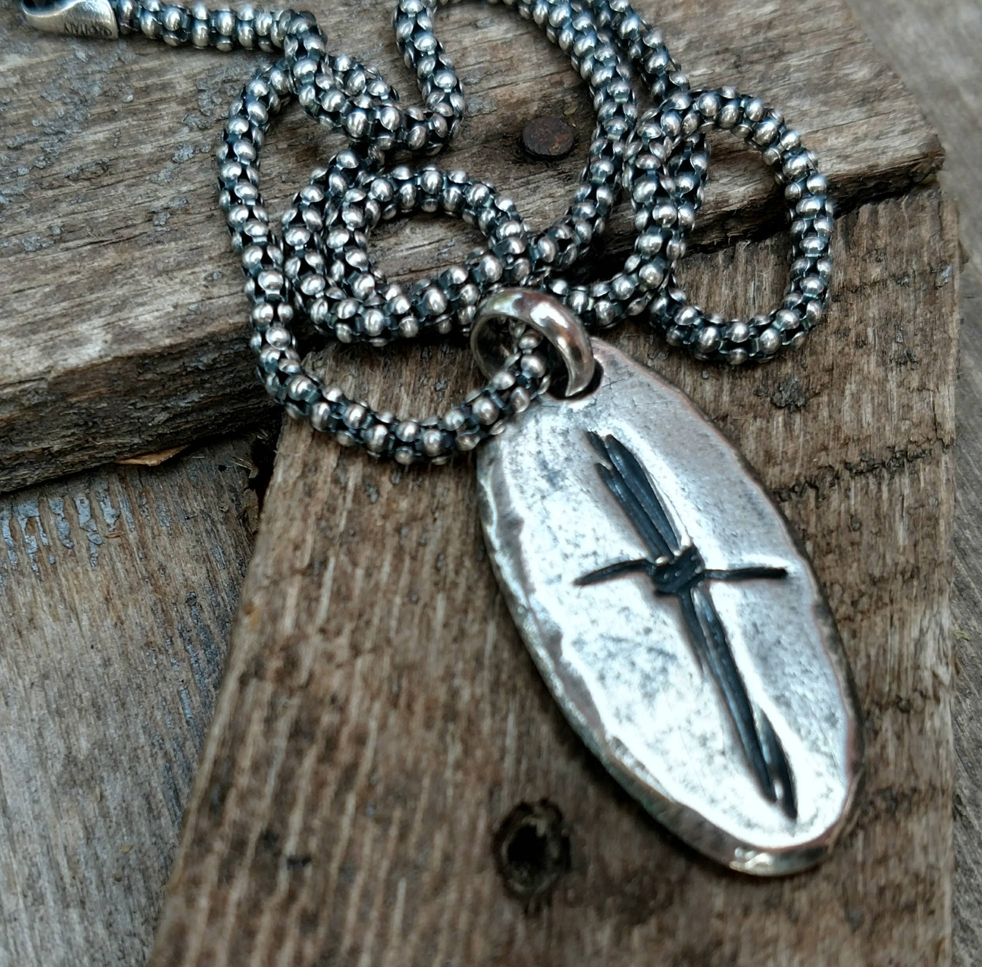Large Cross Necklace, Sterling Silver, Rustic Cross, Hammered Cross,  Religious Necklace, Christian Jewelry, Baptism Gift, Mens Cross, Black -  Etsy