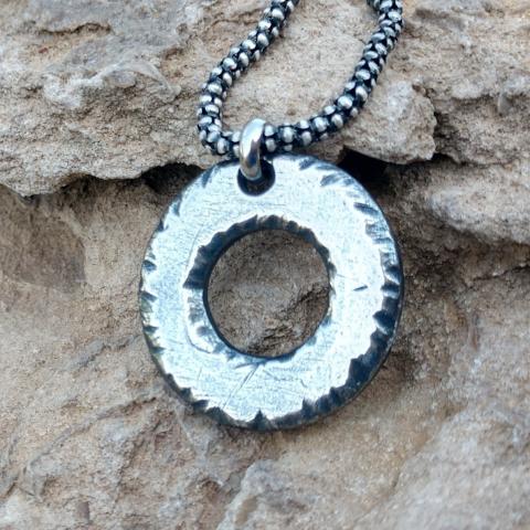 Personalized Circle Necklace | Mens Eternity Necklace | Washer Pendant - Ella Joli 