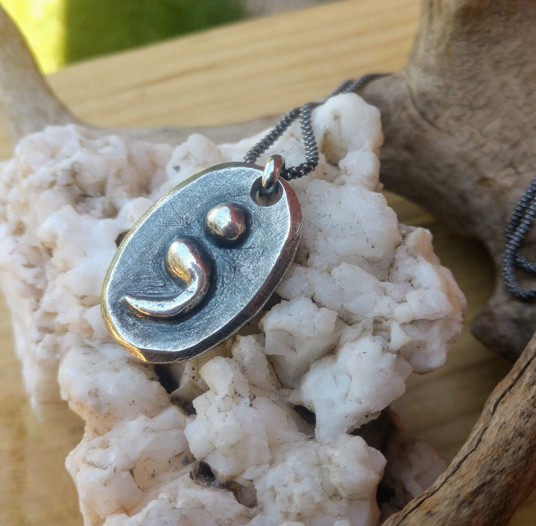 Semi Colon Necklace Pendant | Sterling Silver Semicolon Jewelry