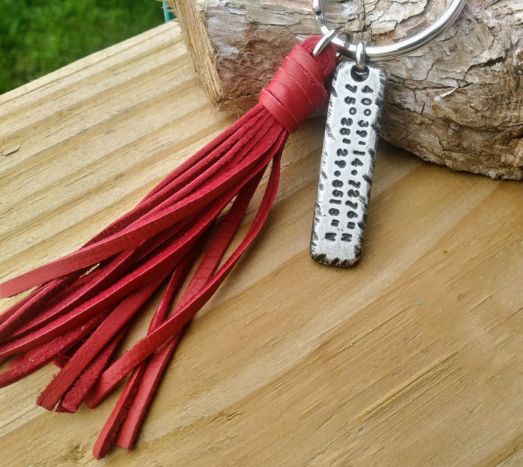 Personalized Keychain with Optional Leather Tassel