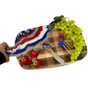 Patriotic Cutting Charcuterie Board | Red, White & Blue Cheese Tray