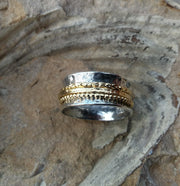 Gold and Silver Meditation Spinner Ring - Ella Joli 